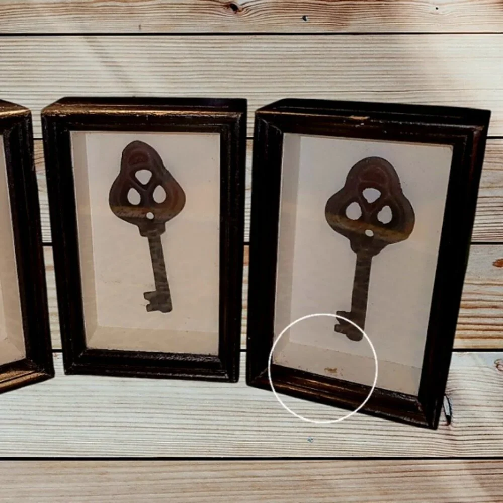 Set of 3 Vintage - IKEA Shadow Boxes w/ Keys HENJA Wall Mounted or Free-Standing